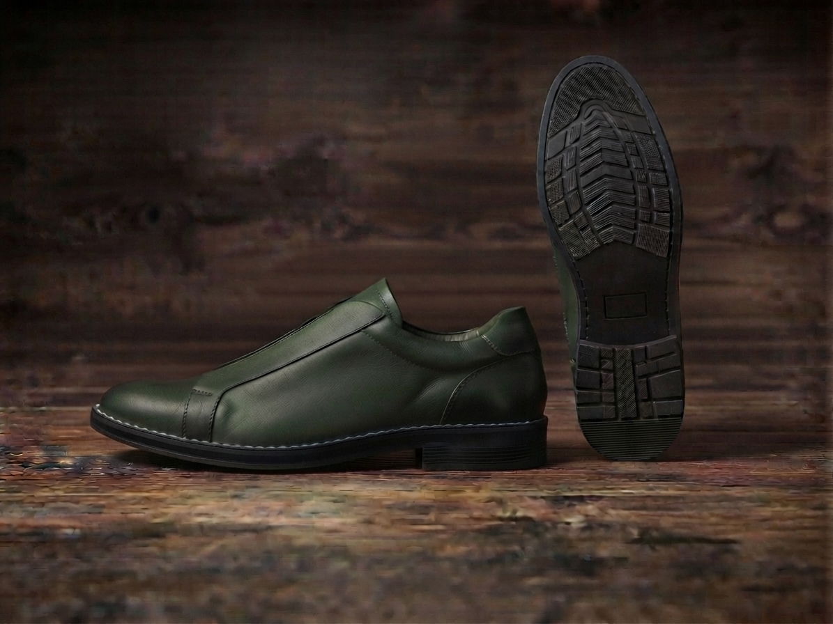 Suela de caucho negro formal con tacón - modelo premium para dress shoe